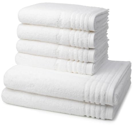Vossen - 6 teiliges Frottier-Set - Vienna Style Supersoft (4 X Handtuch 2 X Duschtuch im Set) - 620 g/m2 - Baumwolle - Frottee - saugstark - weich und flauschig - Weiß