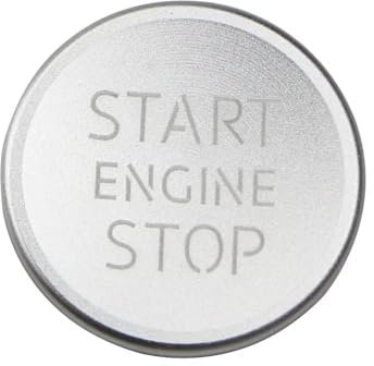 KUNIO Auto Startknopf Aufkleber passt für Audi A4 A6 A5 Q5 A7 Q7 Auto Startknopf Abdeckung Zündung Schalter Aufkleber Zubehör Sticker für den Start-Stopp-Knopf Silber 1pcs