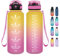 Grsta Trinkflasche - Trinkflasche 1,5 Liter - Trinkflasche mit Strohhalm BPA Frei, Trinkflasche Sport, Trinkflasche Kohlensäure Geeignet, Wasserflasche für Fitness, Gym, Fahrrad, Camping und Schule