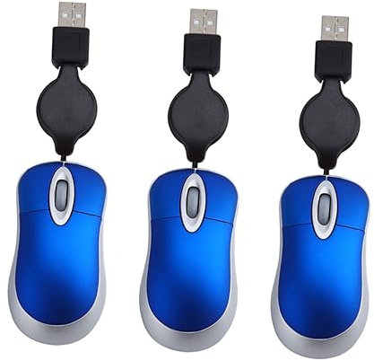 HOMSFOU 3 Pz mouse del portatile minicomputer portatile mouse del computer taccuino tascabile mouse cablati mini-mouse USB arco topo il computer portatile Cavo retrattile Opera