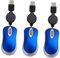 HOMSFOU 3 Pz mouse del portatile minicomputer portatile mouse del computer taccuino tascabile mouse cablati mini-mouse USB arco topo il computer portatile Cavo retrattile Opera