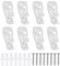 8 Pcs Blind Cord Safety Device Clear Roller Blind Clips,Plastic Roman Roller Blind Chain Cord P Clips Hooks,Roman Blind P Clip,Blind Safety Clips for Cord for Blinds with 16 Screws,16 Plastic Pillars