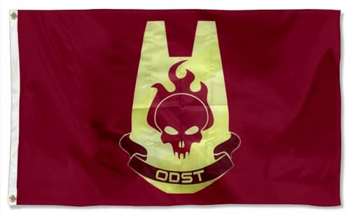 Cayyon Orbital Drop Shock Troopers Flagge, ODST-Flagge, Banner für Innen- und Außenbereich, Dekoration, 90 x 150 cm, doppelt genäht, Polyester mit Messingösen