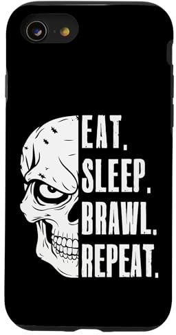 Hülle für iPhone SE (2020) / 7 / 8 Eat Sleep Brawl Wiederhole lustige Videospieler-Spiele
