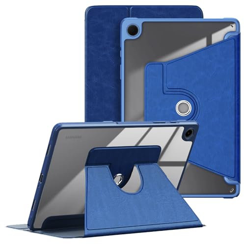 TOPCASE Funda TPU Clara Giratorio 360º para Samsung Galaxy Tab A9 Plus 11 Pulgadas 2023 SM-X210/X216/X218 Transparente PC Respaldo Estuche con Función Soporte Auto-Sueño/Estela,Azul
