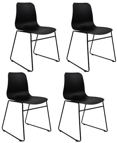 Kick Collection 4er Set Gartenstuhl Kiki - Schwarz - Modern und Hochwertig - Kunststof en Metall - Erhältlich in vielen Farben
