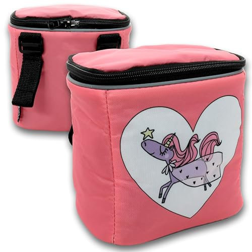 honju Bike Lenker-Tasche Kinder-Fahrrad (Abnehmbarer Deckel, Fahrrad-Tasche für den Lenker mit Reflektoren, Sicherer Halt Dank Klettverschluss, Inkl. Innentasche) Ella Einhorn