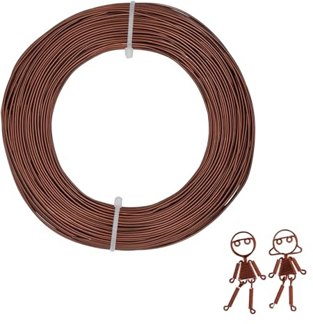 Bailinks 1mm Aluminiumdraht Basteldraht, 50 Meter Schmuckdraht biegsamer Modellierdraht Metallbildnerdraht für Schmuckherstellung, Modellieren, Bonsai, Blumenherstellung, DIY Skulpturen (Kaffee)