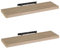 LOLAhome - Set de 2 Baldas Flotantes para Pared de Madera Natural de 80x23 cm, 2 Estanterías de Pared Resistentes y Decorativas sin Agujeros Visibles para Salón, Cocina, Oficina o Dormitorio