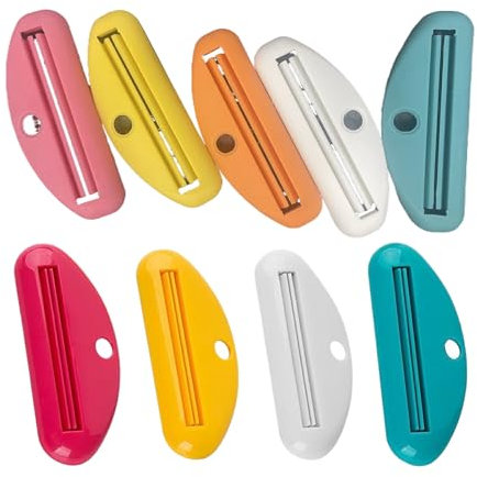 SUIOPPYUW Tube Squeezer Rolling Dispenser Tube Paint Ointment Plastic Bathroom Squeezer Squeezer with Lotion Plastic Ointment, 9pcs(Random Color)