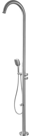XJTNLB Docce Esterne da Giardino da Terra per Piscine e Spa,Accessori per Piscina e Spa Doccia Piscina da Esterno Acciaio Inox Spazzolato