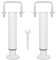 Pied de Lit Universel, Pieds pour Sommier à Lattes sans Perçage, Hauteur Réglable 18-30cm, U Largeur Interne 68mm, Design: Metallique Blanc, Rond ø 3.8cm, pour le Cadre Central sans Trou, Lot de 2