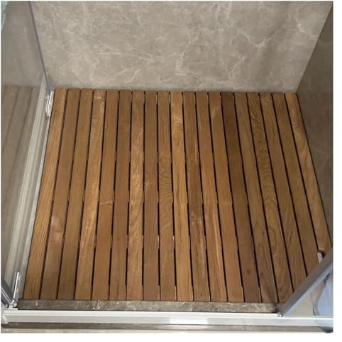 Stall Duschbodenmatte für Innen- und Außenduschen, Holz, ältere Menschen/Erwachsene, rutschfeste Badematte, Duschplattform, 53,3 cm, 61 cm, 61 cm, 68,2 cm, 76,2 cm, 81,3 cm, 91,4 cm, groß, Teakholz,