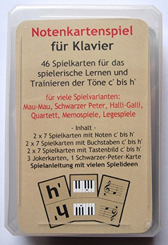 Generisch Notenkartenspiel für Klavier (Töne c' -h') - Mau-Mau, Schwarzer Peter, Halli-Galli, Quartett mit Noten Spielen