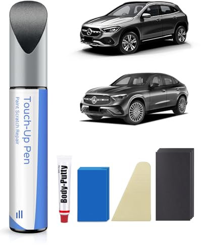 PARTS4EV 992/7992 Selenit Gris métallisé Kit de Peinture de retouche pour Mercede-Benz – Correspondance exacte – Réparation des Rayures et des éclats