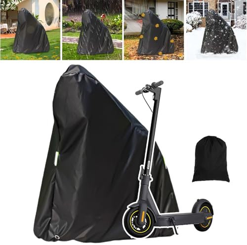 Electric Scooter Cover, Universal Scooter Cover, Waterproof Sun, Tear Proof Night Reflective and Lock-Holes&Storage Bag for With Seat or Without Foldable Kick Scooter(With Seat,130cmx115cm)