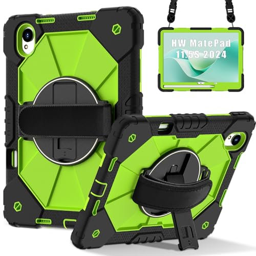 Cassa del tablet Borse Compatibile con Huawei MatePad 11.5S 2024 Custodia antiurto Compatible with bambini, [Supporto] [Tracolla] Supporto Compatible with cinturino da polso girevole a 360 gradi, cust