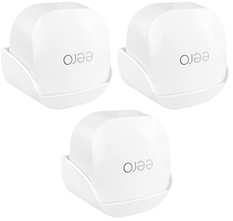HOLACA Wall Mount Bracket Compatible with eero 6+ Mesh Wi-Fi Router - Adhesive & Screw Mounting Holder for eero Router, 3 PCS
