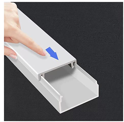 HBALDTEDC Chemins de câbles de Plancher， Chemin de câbles Mural Autocollant en PVC, étanche, Blanc, Plusieurs Tailles, Lot de 2(40x20mm/1.57x0.78in)