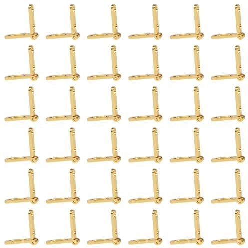 Sixfolo 30 Stück Mini Scharniere Klappbar für DIY Schmuckboxen (30 * 30mm) | Kleine Scharniere zum Basteln 270°,Schatullenscharnier Gold mit 120 Schrauben für Kleine Holzkiste