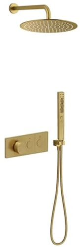 Colonne de douche encastrée thermostatique JACOB DELAFON Grands Boulevards laiton brossé