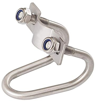 Collier de serrage double avec boulon croisé en U, en acier inoxydable 304 for tube d'aquaculture, argent, plusieurs tailles(M860x60mm)