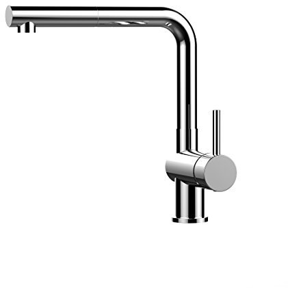 Rubinetto miscelatore cucina fontana lavello moderno canna girevole 140° e doccia estraibile