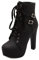 Smilice Damen Stiefeletten mit Absatz Plateau Stiefeletten mit Nieten (Schwarz, 42 EU)