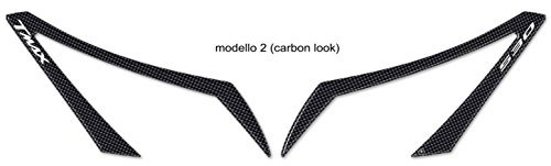 labelbike - 2 3D Augenlid Aufkleber für Scooter TMAX 530 Scheinwerfer kompatibel mit Yamaha T MAX 2012-2014 - Carbon-Optik