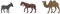 Moranduzzo Kamel, Pferd und Esel, Durchschnittliche Höhe: 4,6 cm – Für 6 cm Krippe Maßstab 1:32 – Standard 6 – Unzerbrechliche Figuren Handbemalt, Bildhauer M. Landi, Hergestellt in Italien