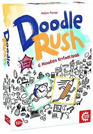 Game Factory Doodle Rush, Zeichenspiel, kreatives Partyspiel, Kritzelspaß für 3 bis 6 Spieler, ab 10 Jahren