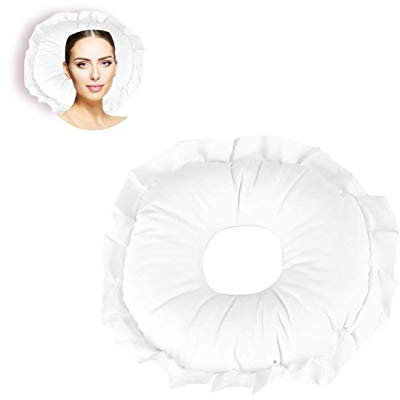 SPA Massagekissen, Polyester Gesicht Relax Salon Pflege Höhlte Kissen Nickerchen Rest Kissen mit Atemloch(Weiß)