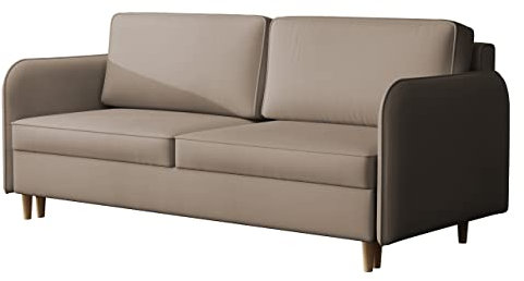 Schlafsofa Gaja, Bettsofa Komfortsofa, 3 Sitzer Sofa mit Bettkasten und Schlaffunktion, Couch, Schlafcouch, Dauerschläfer-Sofa, Polstersofa Farbauswahl (Mono 232)