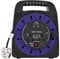 Ex-Pro 2 Way 25M Mains Socket Cassette Reel Extension Lead Cable with 2x USB Charging Ports and Safety Cut-Out Switch 10A - Ideal for Workshops, Offices, Warehouses, DIY and more - Black/Blue