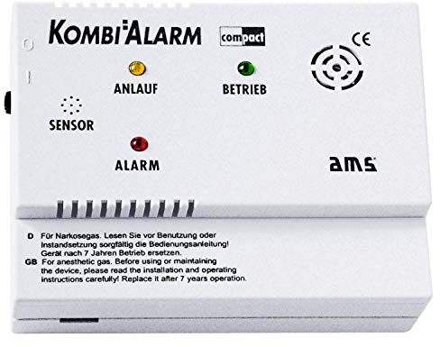 AMS Kombialarm COMPACT Alarmgerät Gas Narkosegas LKW-Fahrerkabinen Warner Sensor