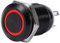 Interruptor de botón de encendido LED 12mm mini Qiilu Momentáneo Pulsador Interruptor 2A 36V Botón de arranque del motor IP65, IK08 (LED color Rojo)