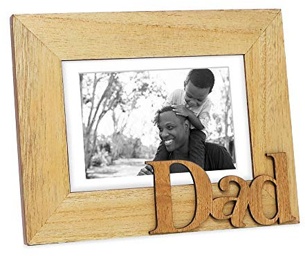 Isaac Jacobs Bilderrahmen aus Naturholz, 12,7 x 17,8 cm, mit Matte, Foto-Geschenk für Vater, Familie, zum Präsentieren auf Tischplatte, Schreibtisch (natur, 12,7 x 17,8 cm)