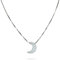 Weiß Opal Mond Halskette Sterling Silber Mond Anhänger Schmuck Zierliche Box Kettenlänge 16 + 2 Zoll Extender Geschenk für Mädchen Frauen