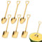 6 cucharas de Pala de Acero Inoxidable, Cuchara roja de Pala Creativa en Forma de Pala, Cuchara de sandía, Leche, té, café, azúcar, Cuchara, Helado, Postre, Cuchara (Dorado)