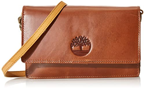 Timberland Damen Leather Crossbody Bag Wallet Purse RFID Leder Umhängetasche, Cognac (Altroz)