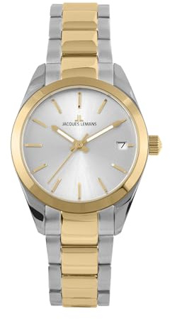 JACQUES LEMANS - Armbanduhr Date Derby - Quartz Uhrwerk - Gehäusedicke: 7.7 mm - Edelstahl - 10 ATM