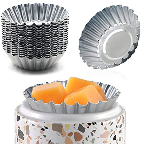 Modixun Aluminum Alloy Heat Faster Wax Melt Warmer Liners, Sturdy Reusable Liner Tray, Leakproof Cups for Scented Wax, Electric Candle Warmer, 16Pcs