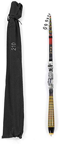 Angelrute, teleskopische Karbonfaser Seerute, tragbare Spinnrute, Handangelzubehör für Enthusiasten, Sammler, die von den Uferriffen, Felsen auf Urlaubsreisen fischen(210cm)