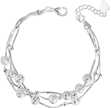 QianSiLi Drei Leben und Drei Welten Armband Damen Silber 925, Das Geschenke für Frauen, Charms Personalisierter Schmuck, Einstellbar ArmbäNder, WunderschöN Freundin, SchöN MäDchen