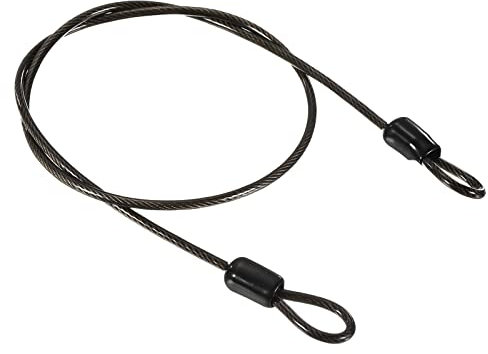 PATIKIL Security Steel Cable 2.5mm x 0.5m/1.64ft Coated Luggage Lock Wire Rope with Double Loop Black