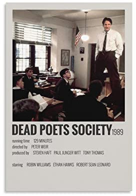 Dead Poets Society Minimalistische Ästhetik Film Polaroid Poster Kunstdruck Poster Wandkunst Gemälde Leinwand Dekor Heimposter 40 x 60 cm