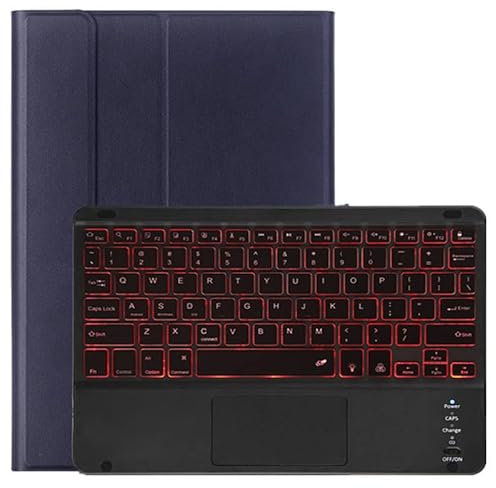 MG REAL Funda con Teclado Español Ñ para Samsung Tab S6 de 10,5 Pulgadas 2019 (SM-T860/T865/T867), retroiluminación de 7 Colores, Teclado inalámbrico Desmontable magnético con Trackpad,Azul