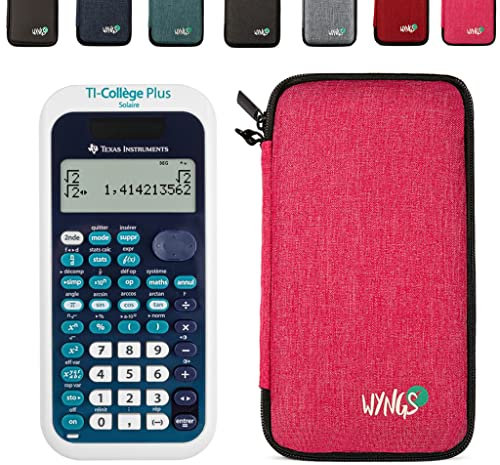 TEXAS INSTRUMENTS CALCUSO Pack économique: TI Collége Plus Solaire Calculatrice Scientifique + étui de Protection WYNGS Rose + étendue de CALCUSO