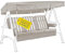 KETTtex EXKLUSIV Hollywoodschaukel Auflage beige gestreift 56/64x180x8cm I Schaukelauflage weich & robust I UV-beständige Schaukel-Auflage I Liegekissen atmungsaktiv I Dessin 8744