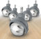 ATOMDOC Office Chair Caster Wheels Newly Revolutionary Swivel Vertical Axle, 2.3 Inch Heavy Duty Ball Caster Wheels Set of 5, [Standard Stem 7/16] Desk Chair Wheels Universal Fit